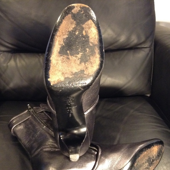 Belle by Sigerson Morrison Women's 7.5B Black Metallic Mid Calf Boots Made Italy - Picture 10 of 15